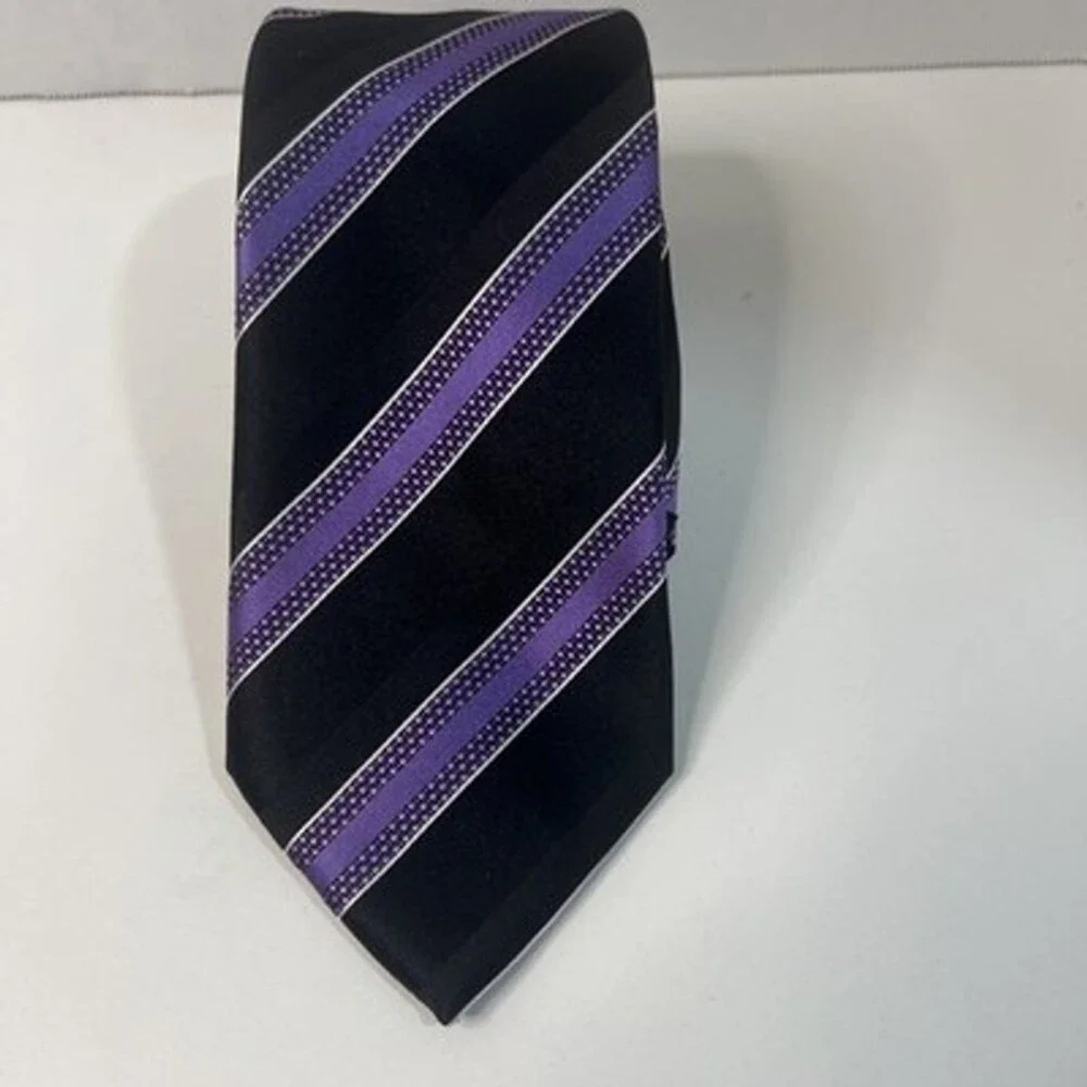 Sean John Black And Purple Striped Men’s Necktie